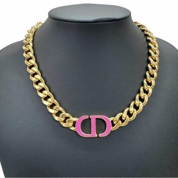 Dior 30 MONTAIGNE Pink Gold Necklace Choker - Picture 2 of 11